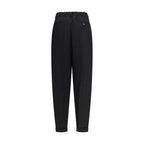 Black Fleece Wool Casual Pants