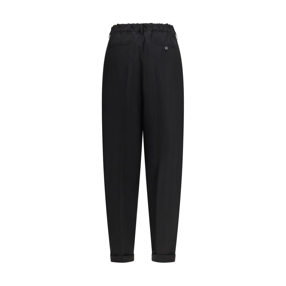 Black Fleece Wool Casual Pants