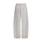 White Lyocell Casual Pants