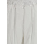 White Lyocell Casual Pants