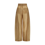 Beige Lyocell Casual Pants