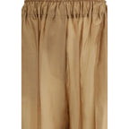 Beige Lyocell Casual Pants
