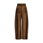 Brown Lyocell Casual Pants