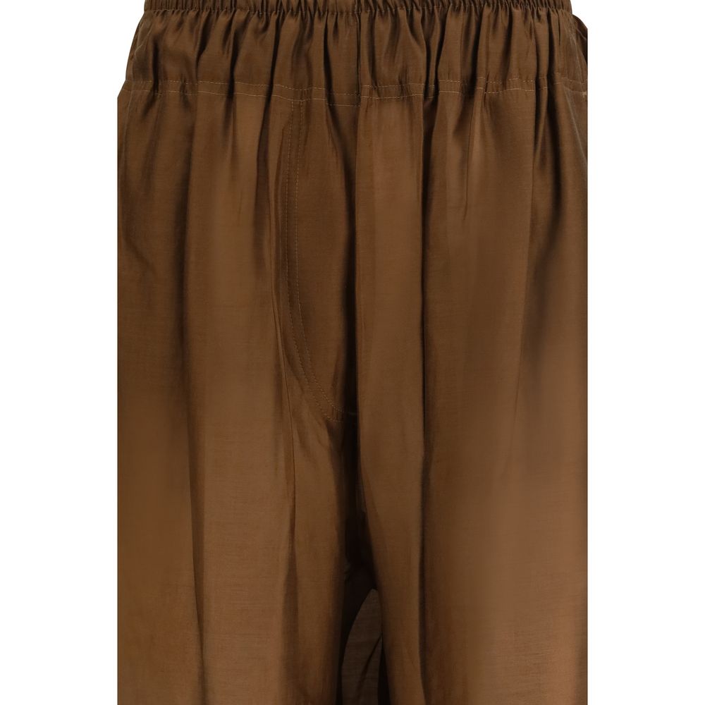 Brown Lyocell Casual Pants