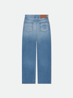 Blue Cotton Casual Pants