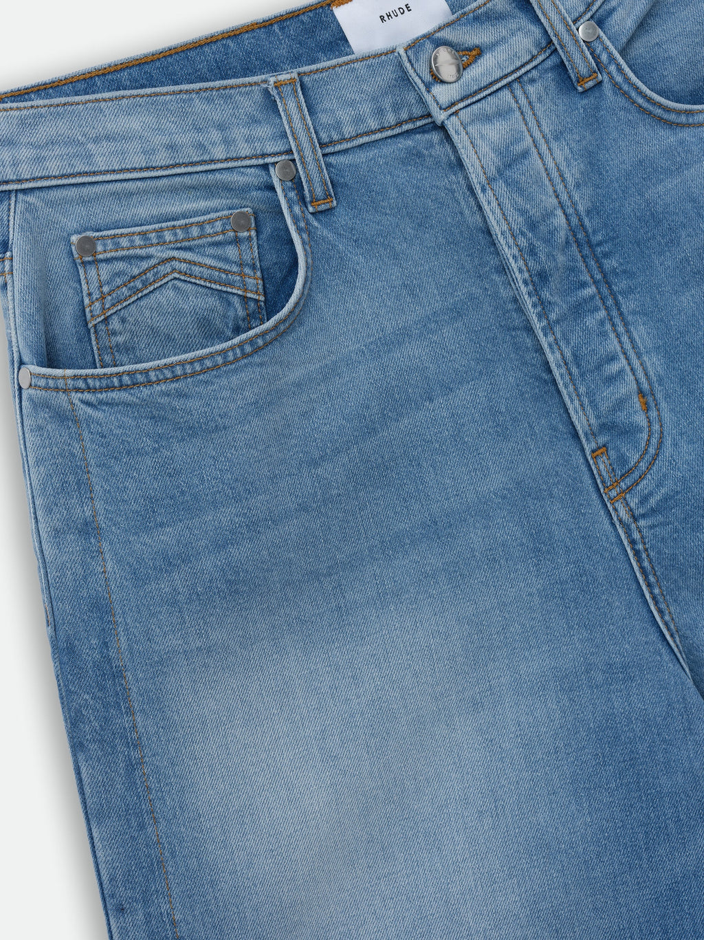 Blue Cotton Casual Pants