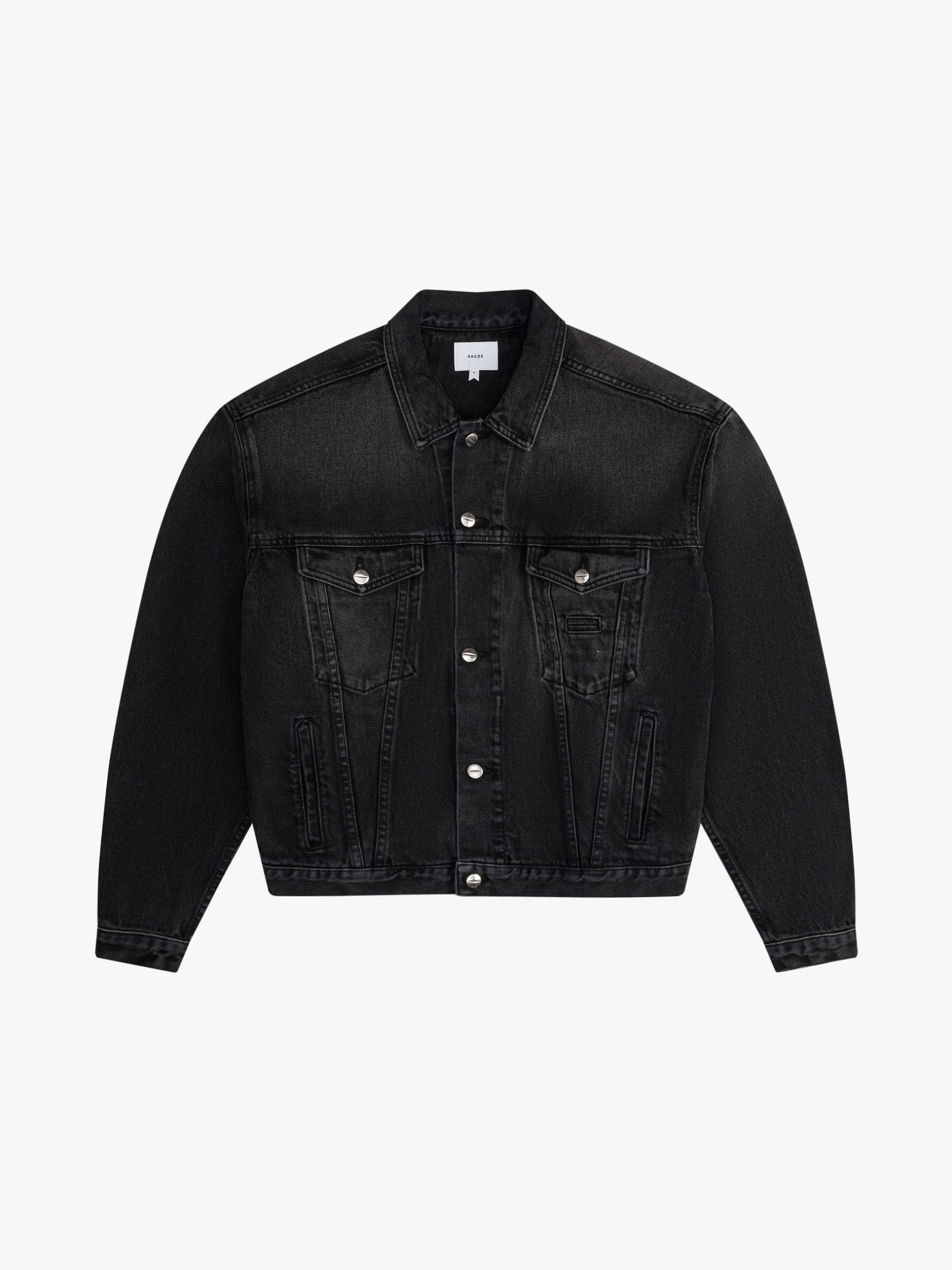 Black Cotton Denim Jacket