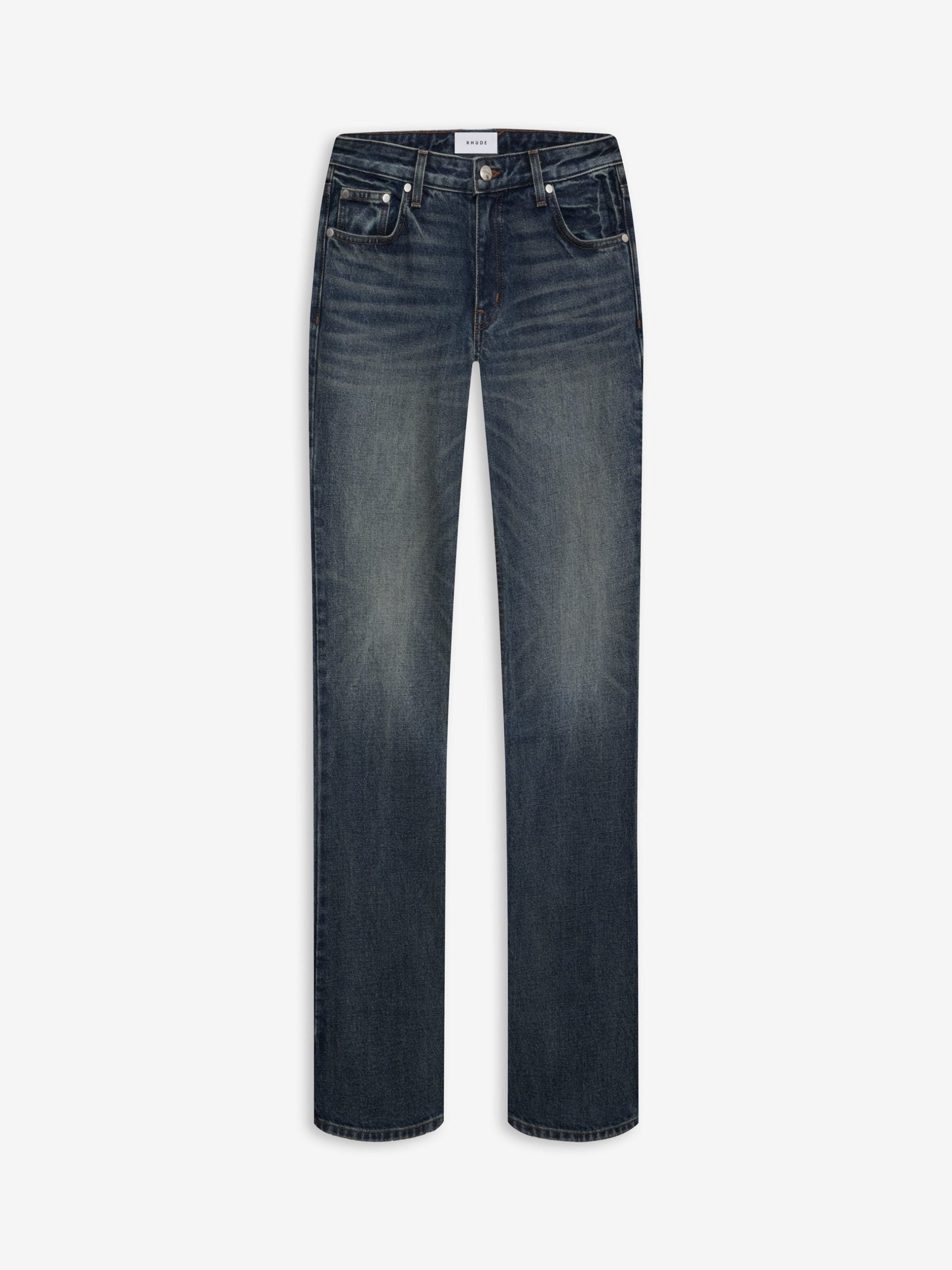 Blue Cotton Flared Jeans
