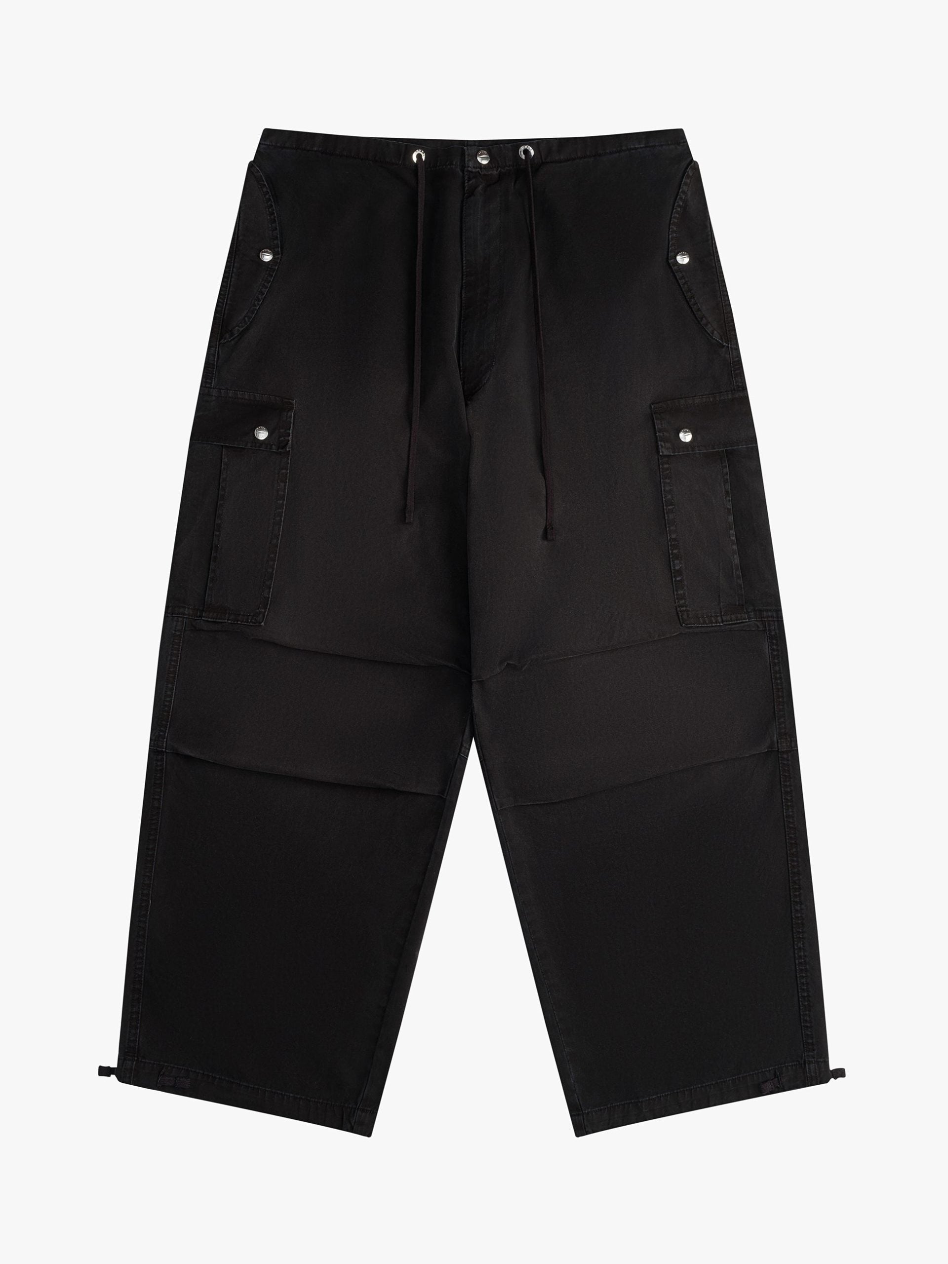 Black Cotton Cargo Pants