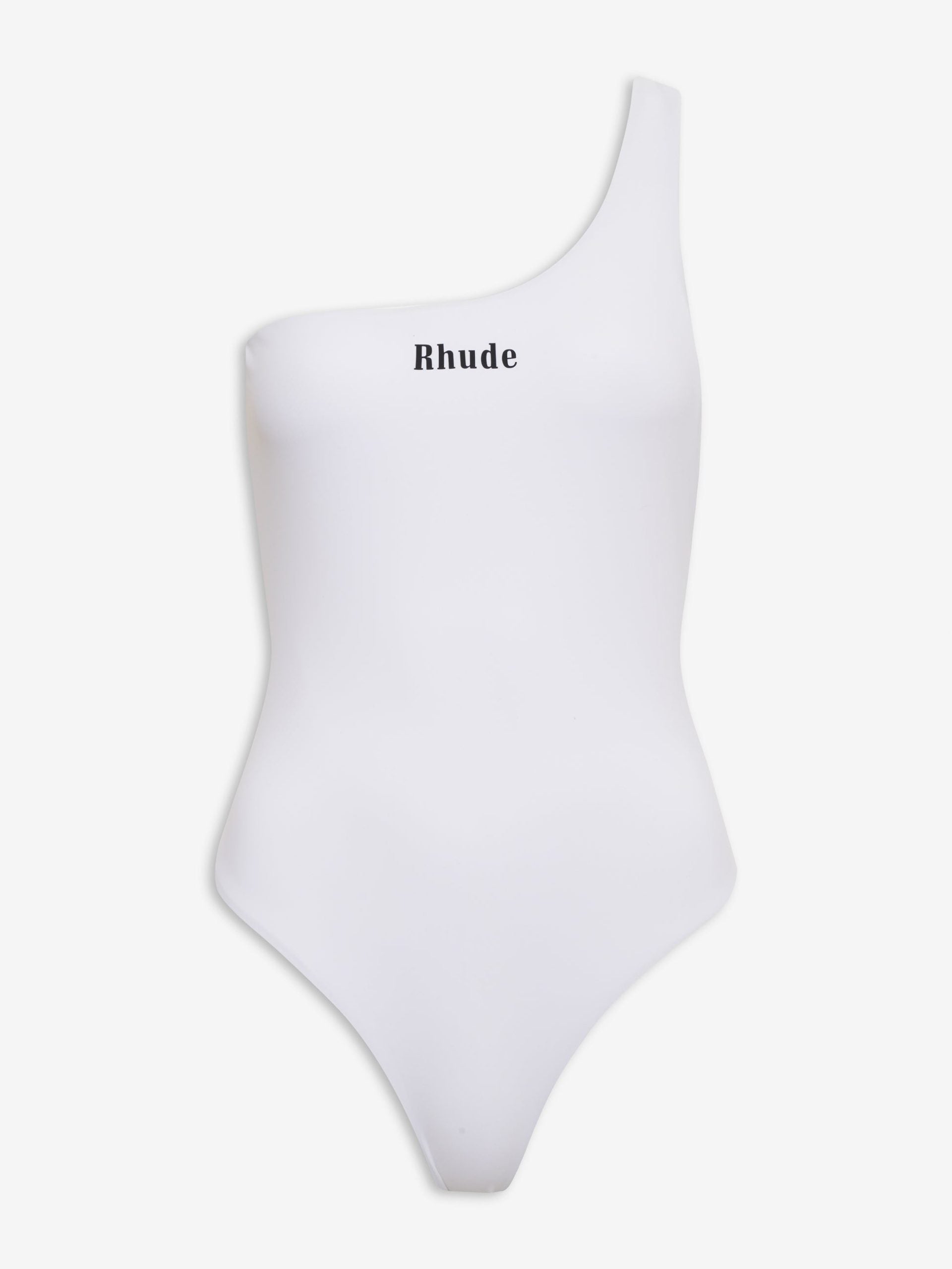 White Polyester One-Piece Swimsuit