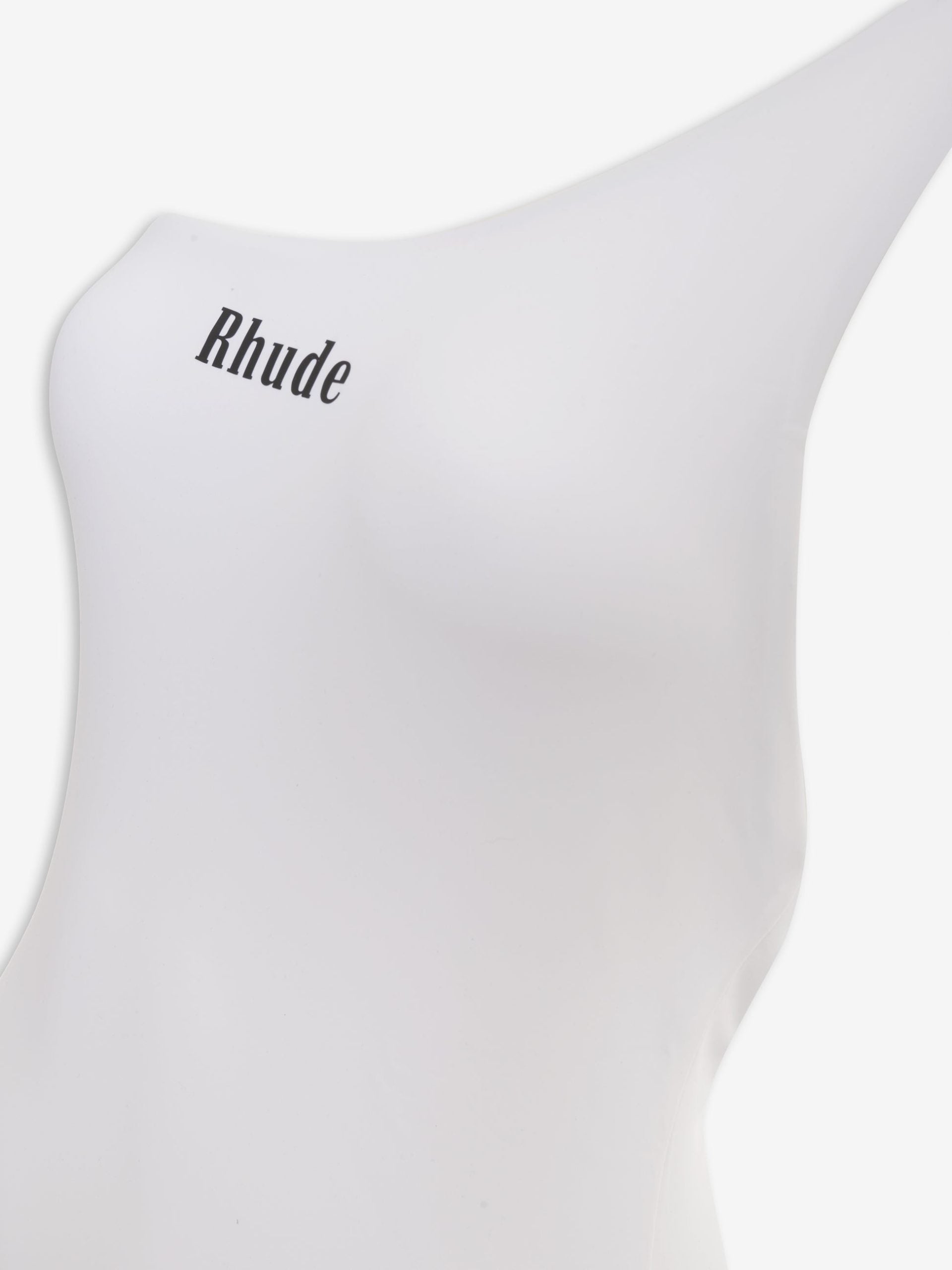 White Polyester One-Piece Swimsuit