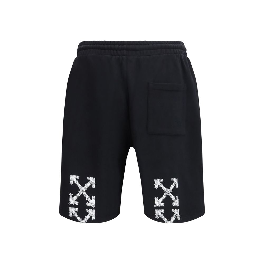 Black Cotton Bermuda Shorts
