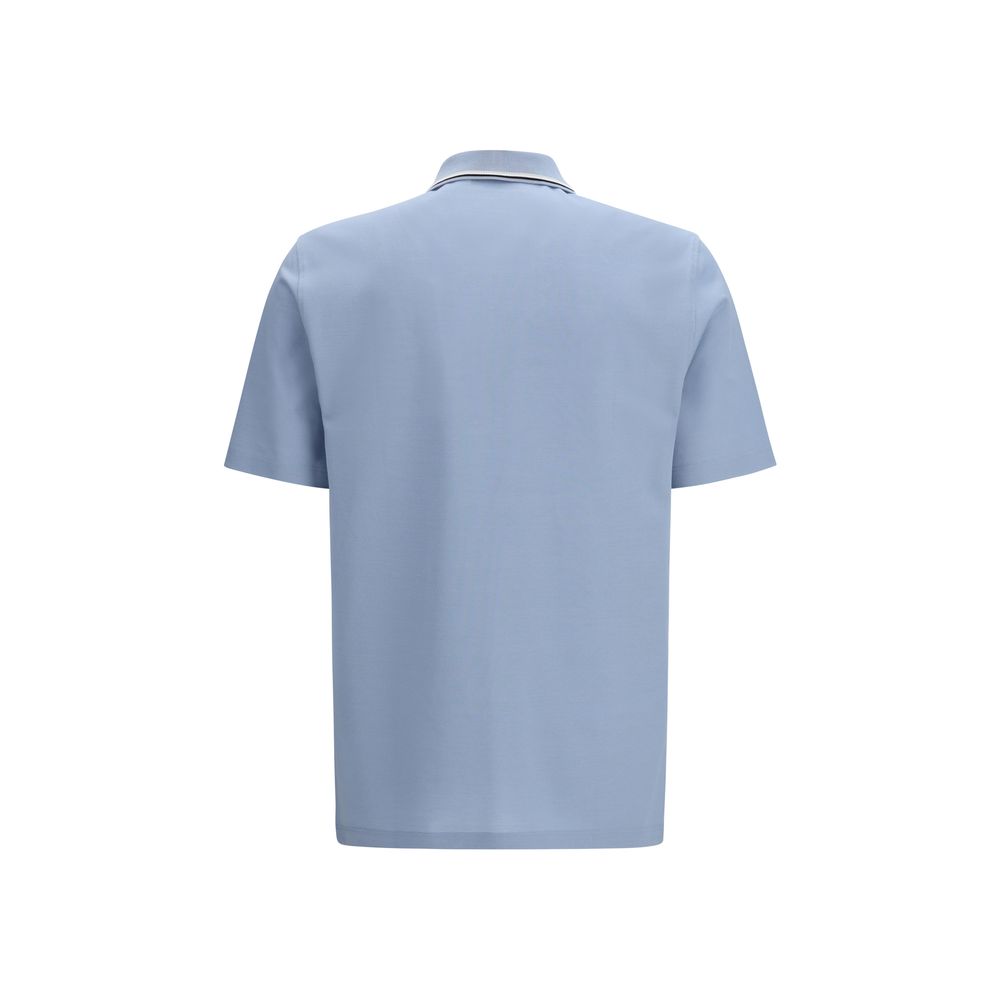 Blue Cotton Polo Shirt