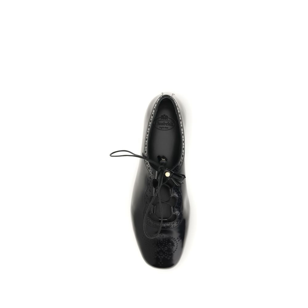 Black Calf Leather Bos Taurus Ballet Flats