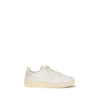 White Calf Leather Bos Taurus Low Top Sneakers
