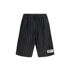Black Polyester Bermuda Shorts