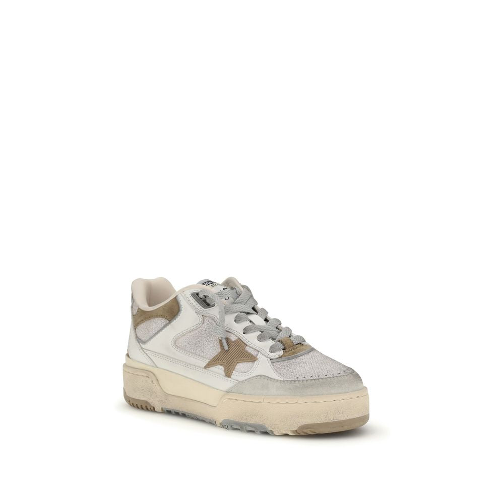White Calf Leather Bos Taurus Chunky Sneakers