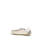 Beige Calf Leather Bos Taurus Athletic Sneakers