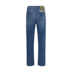Blue Cotton Slim Fit Jeans