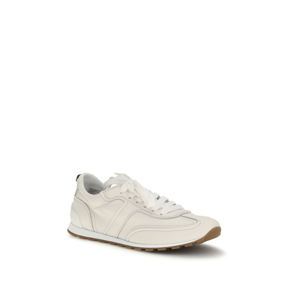 White Calf Leather Bos Taurus Low Top Sneakers