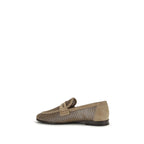 Beige Calf Leather Bos Taurus Slip-On Loafers