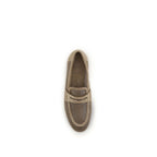 Beige Calf Leather Bos Taurus Slip-On Loafers