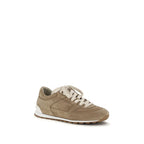 Beige Calf Leather Bos Taurus Low Top Sneakers