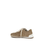 Beige Calf Leather Bos Taurus Low Top Sneakers