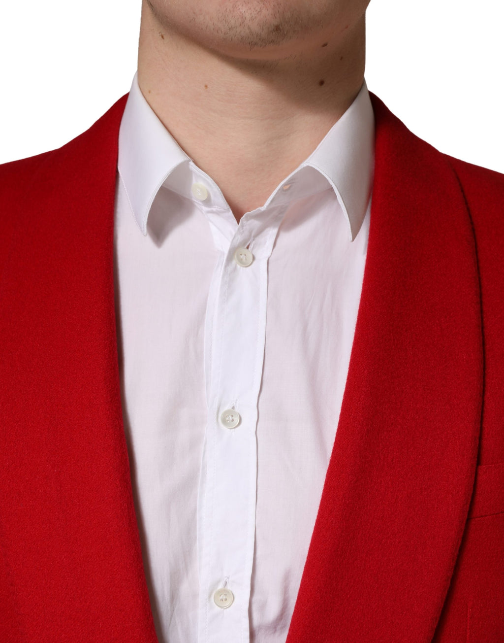 Red Cashmere Single Breasted Jacket Blazer