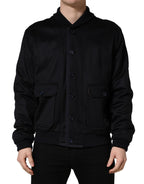Black Cashmere Knitted Button Down Jacket