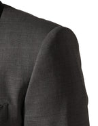 Gray Wool Single Breasted 1 Button 3PC Suit