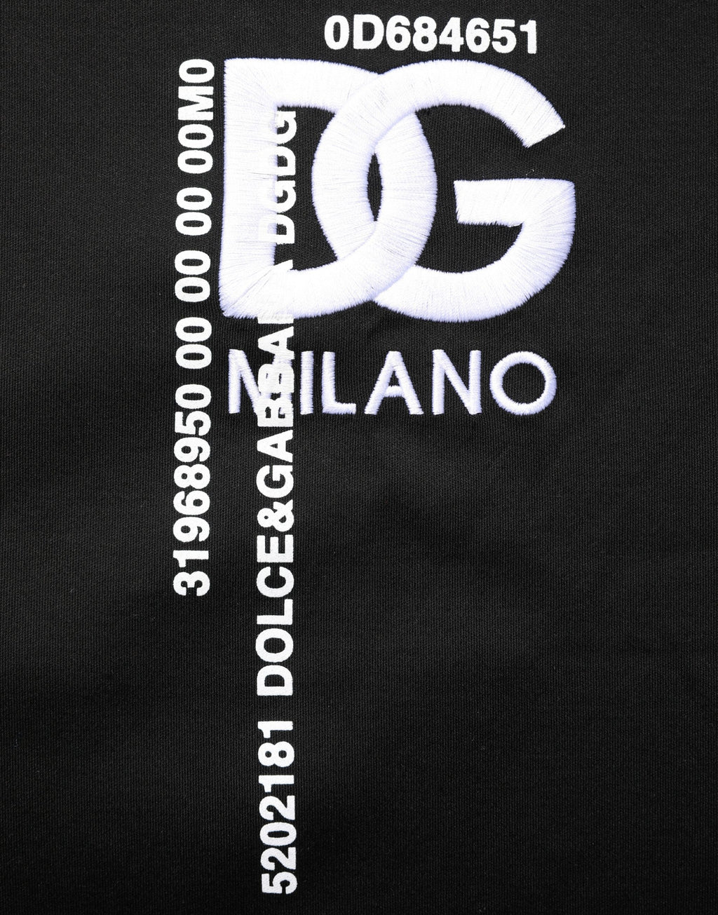 Black Logo Embroidered Men Crew Neck T-shirt