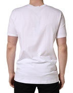 White DG Cherries Cotton Crew Neck  T-shirt