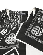 Black White Bandana Cotton Crew Neck  T-shirt