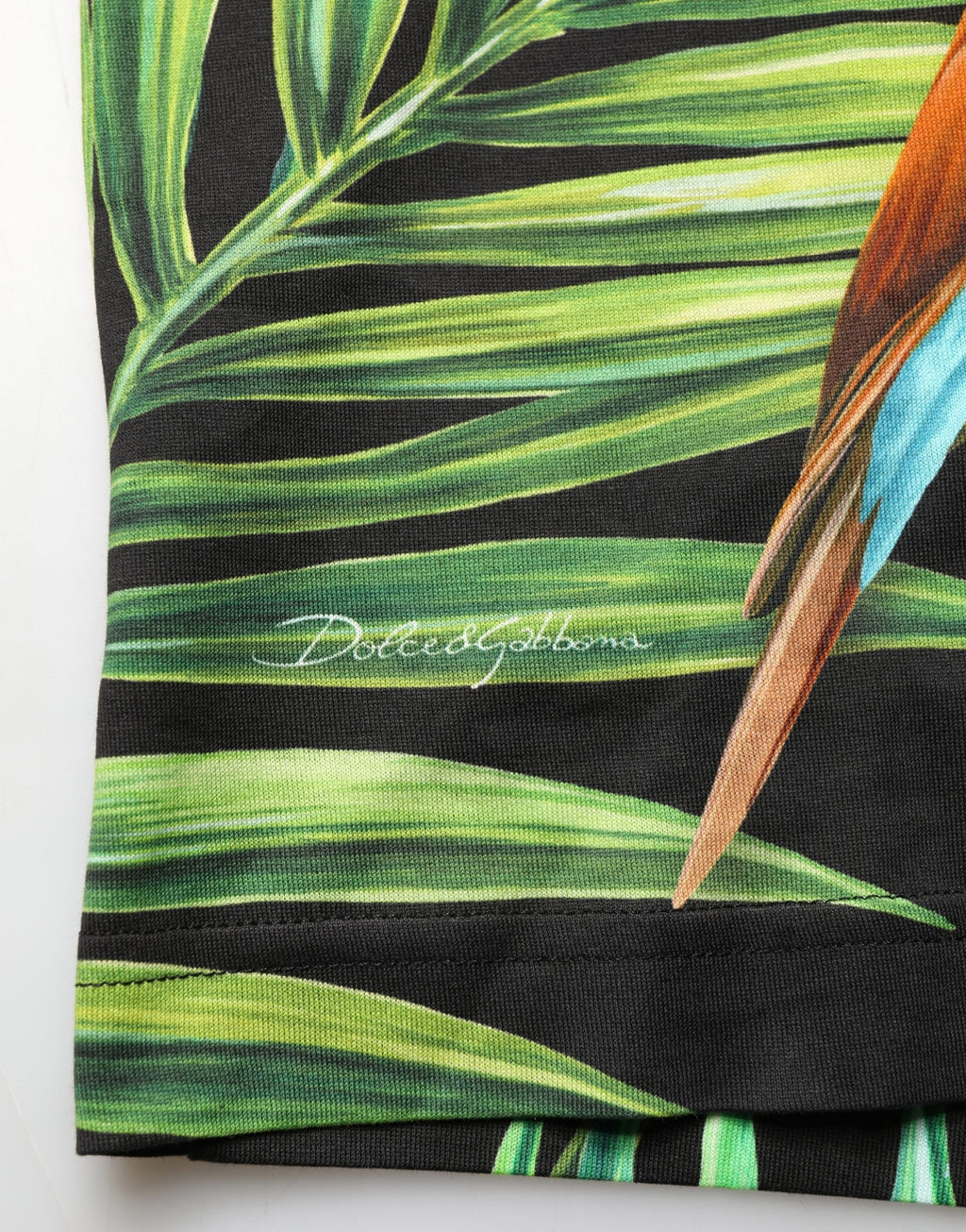 Black Bird Print Cotton Men Crew Neck T-shirt