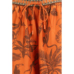 Orange Silk Casual Pants