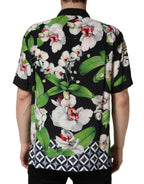 Multicolor Tropical Orchid Print Men Shirt