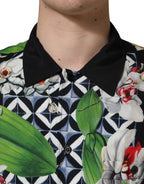 Multicolor Tropical Orchid Print Men Shirt