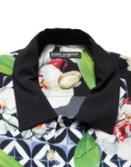 Multicolor Tropical Orchid Print Men Shirt