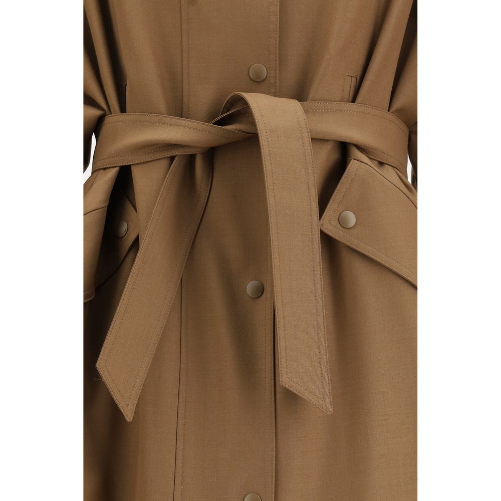 Brown Polyester Coat