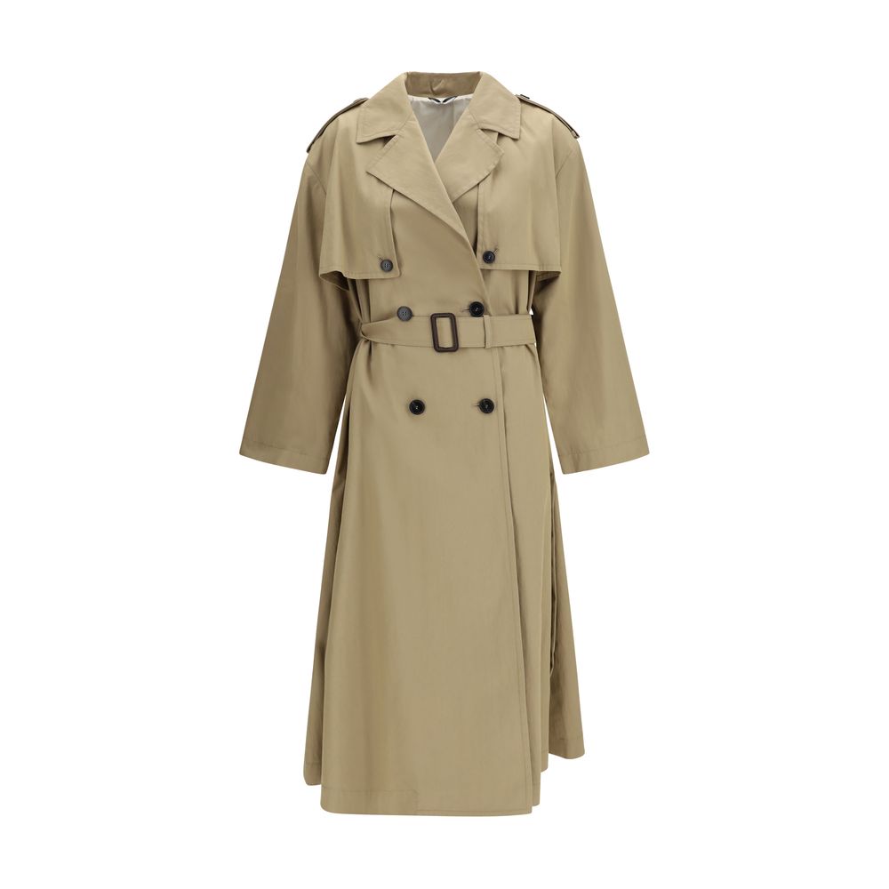 Beige Cotton Trench Coat
