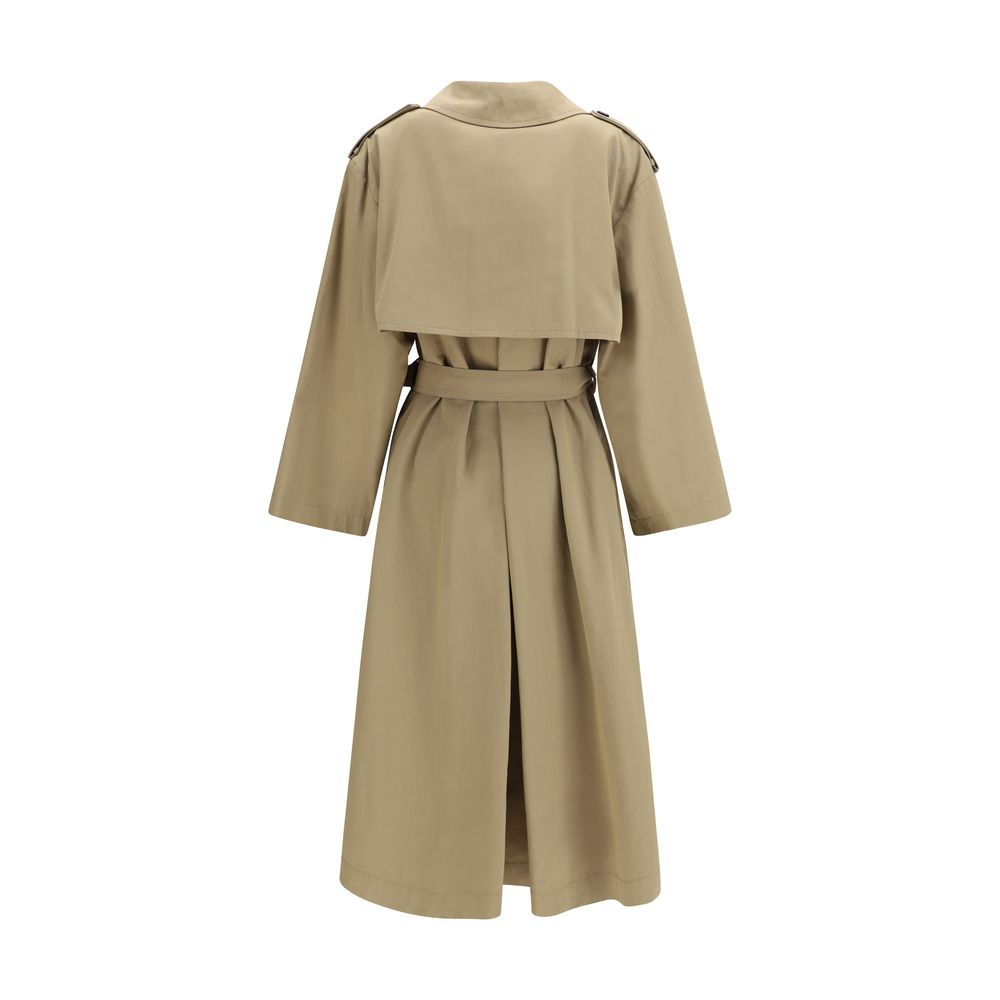 Beige Cotton Trench Coat