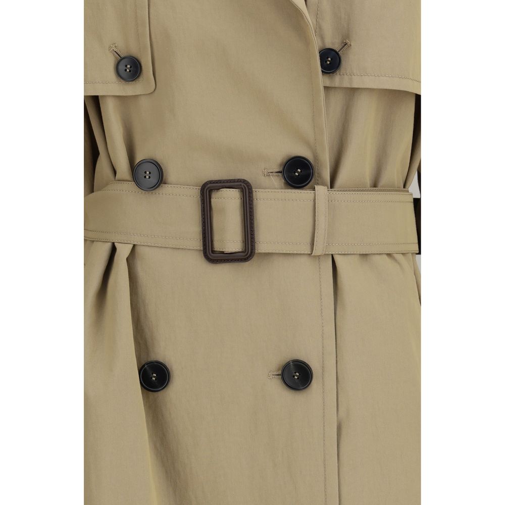 Beige Cotton Trench Coat