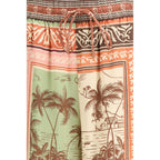 Multicolor Silk Casual Pants