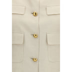 Beige Wool Sleveless Jacket