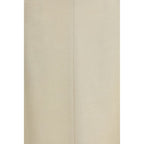 Beige Linen Midi Skirt