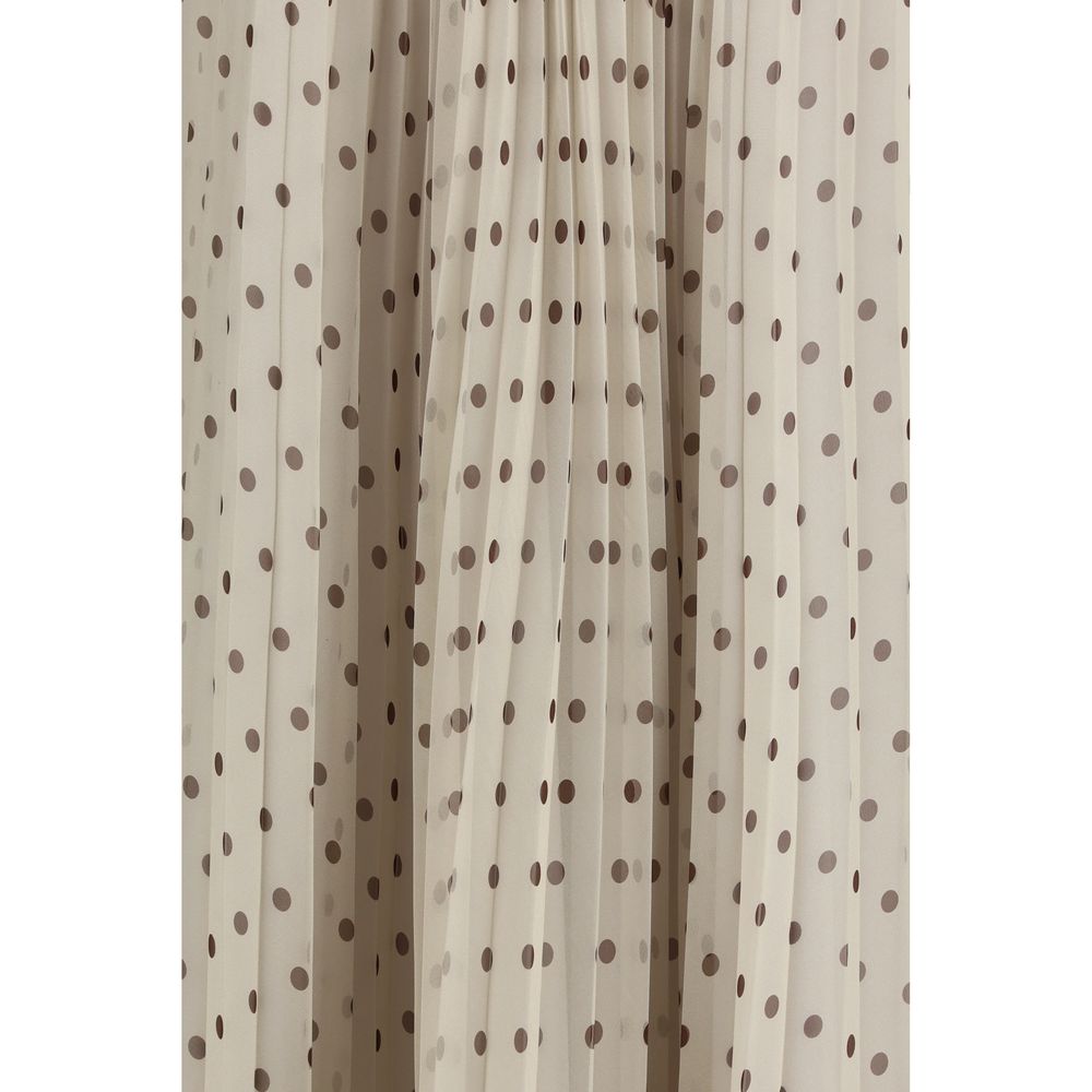 Beige Polyester Long Skirt