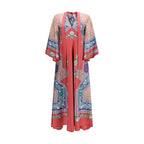 Multicolor Silk Casual Dress