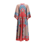 Multicolor Silk Casual Dress