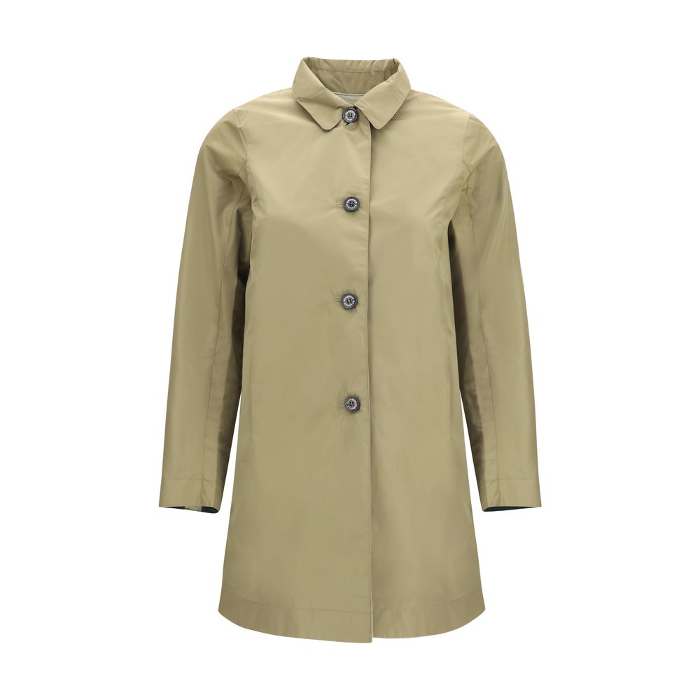 Bicolor Polyester Trench Coat